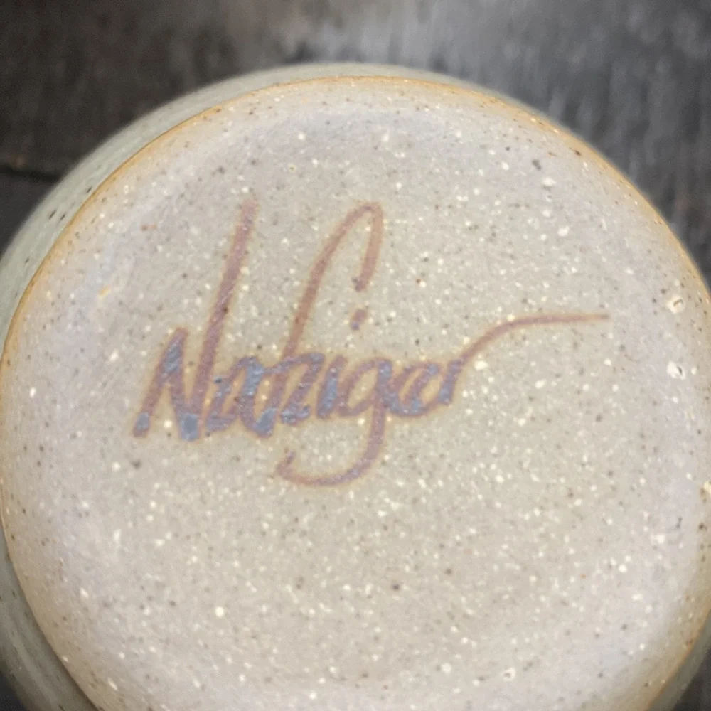 Vintage Signed Stoneware Bud Vase!
